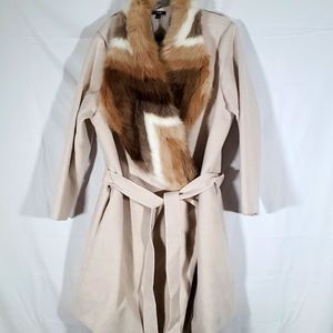 Extra 35% off Sale - Alfani Faux Fur Trim Coat 2x/3× - $59
